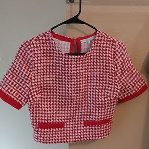 English Factory Red and White  Blouse